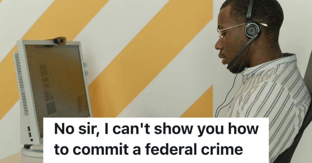 Man talking to a customer in a call center