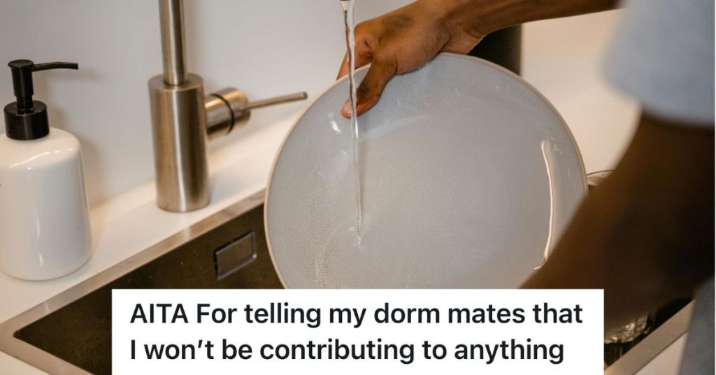 Handwashing a dish in a sink