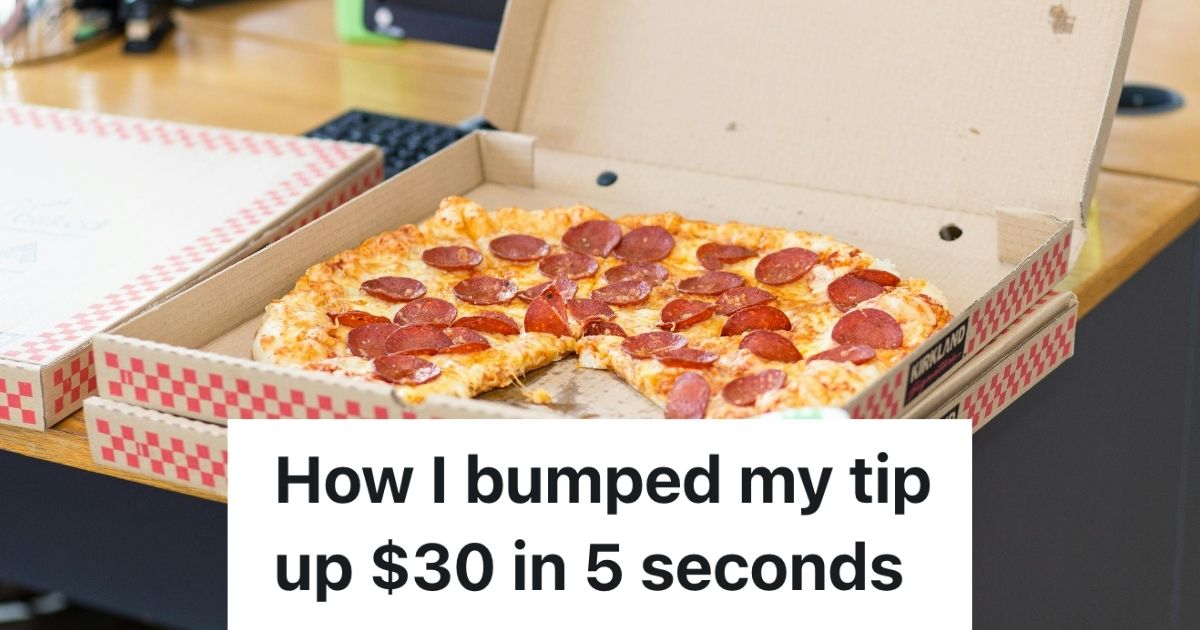 Pizza box with pepperoni pizza inside