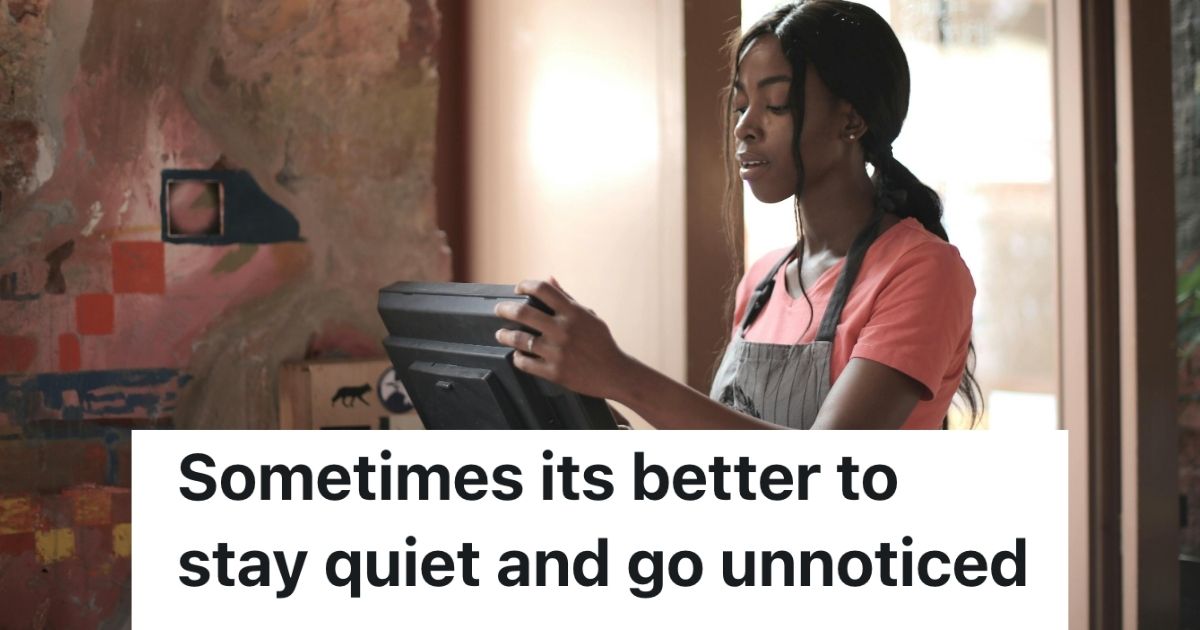 Woman working a cash register