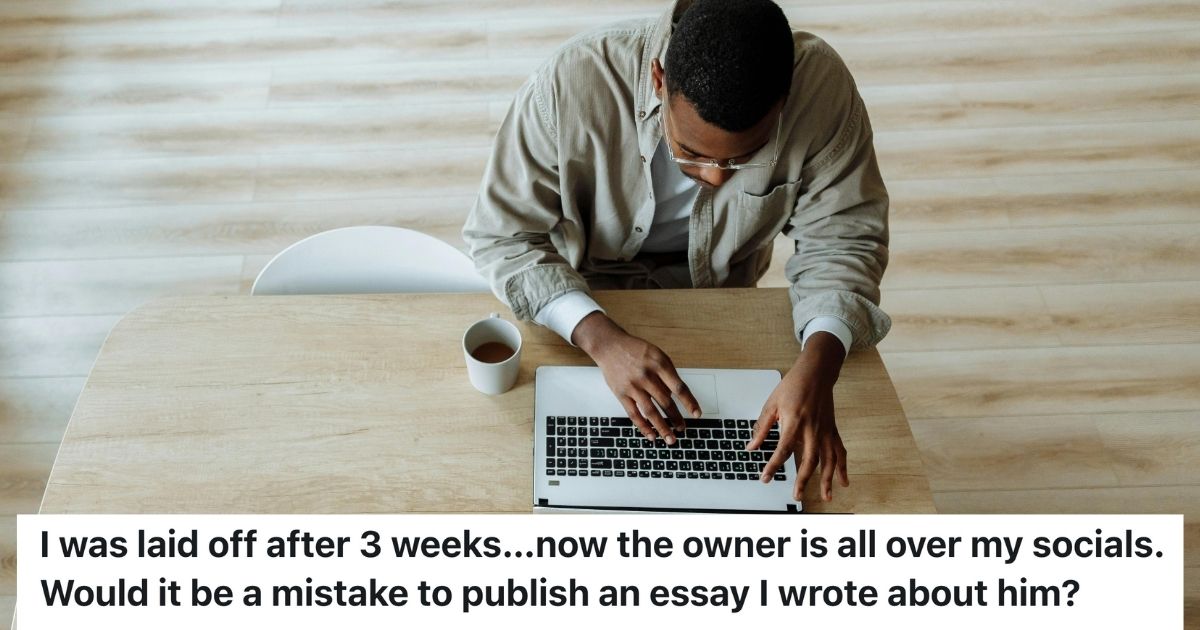 Man typing on a laptop