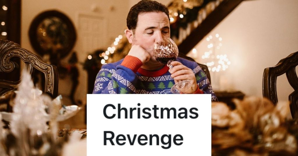 Man solemnly drinking wine at a party