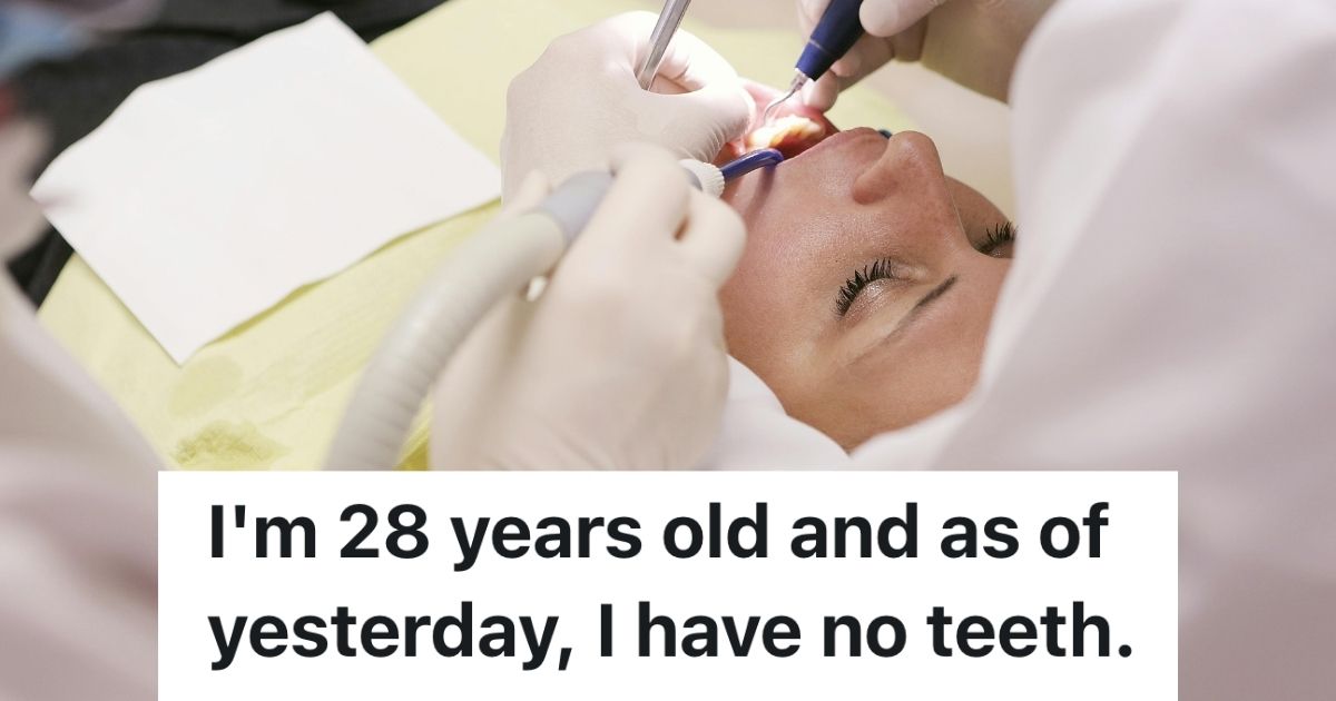Woman undergoing dental work
