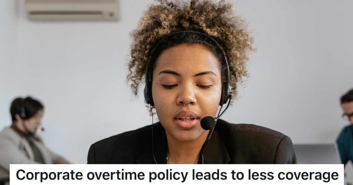 A woman on a call using a headset