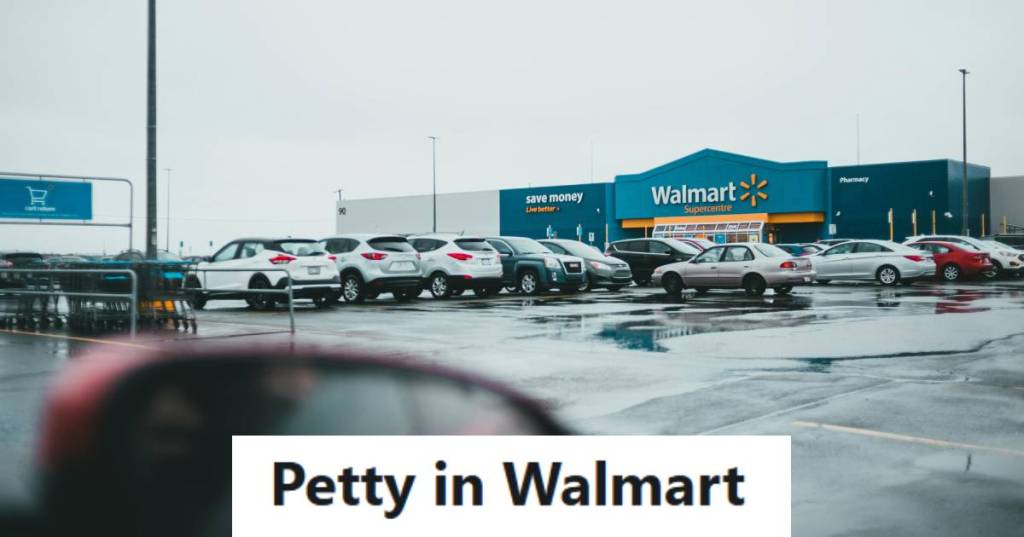 Walmart store sitting behind a pretty full parking lot