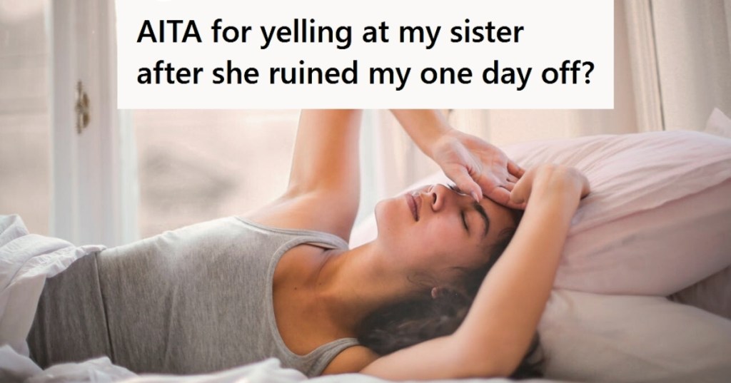 Woman waking up in bed
