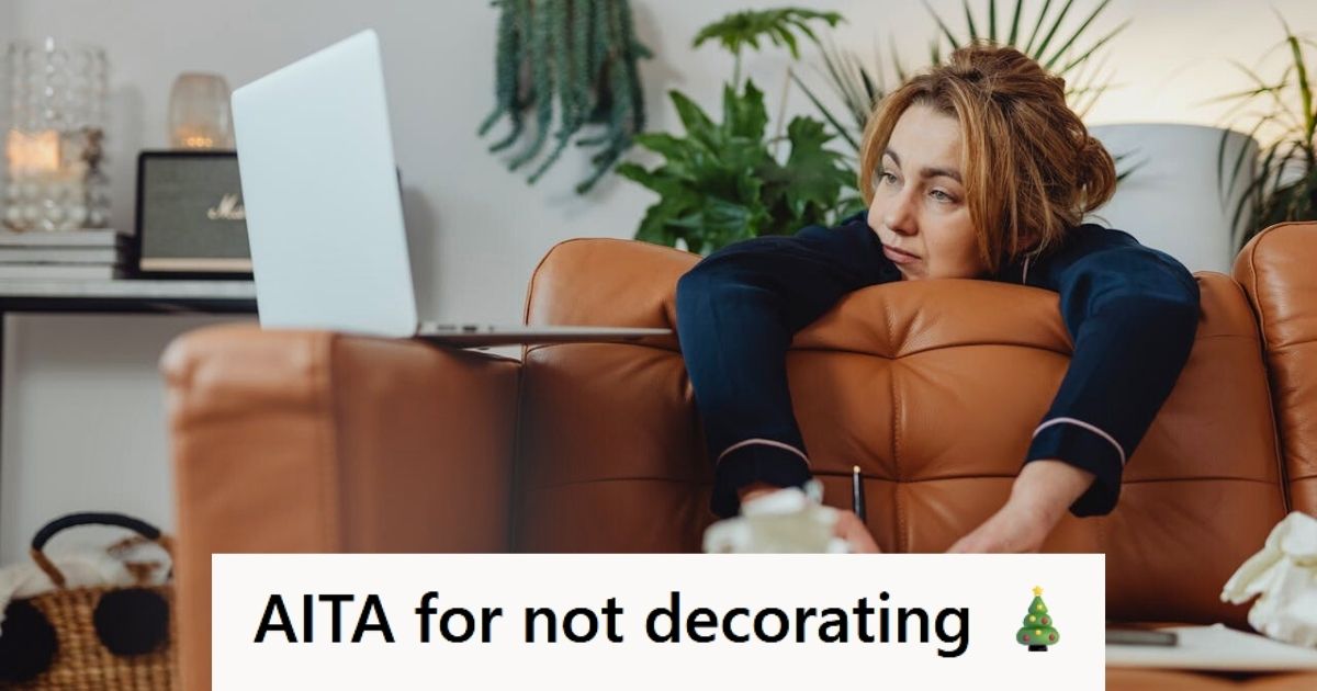 Woman looking at laptop indoors