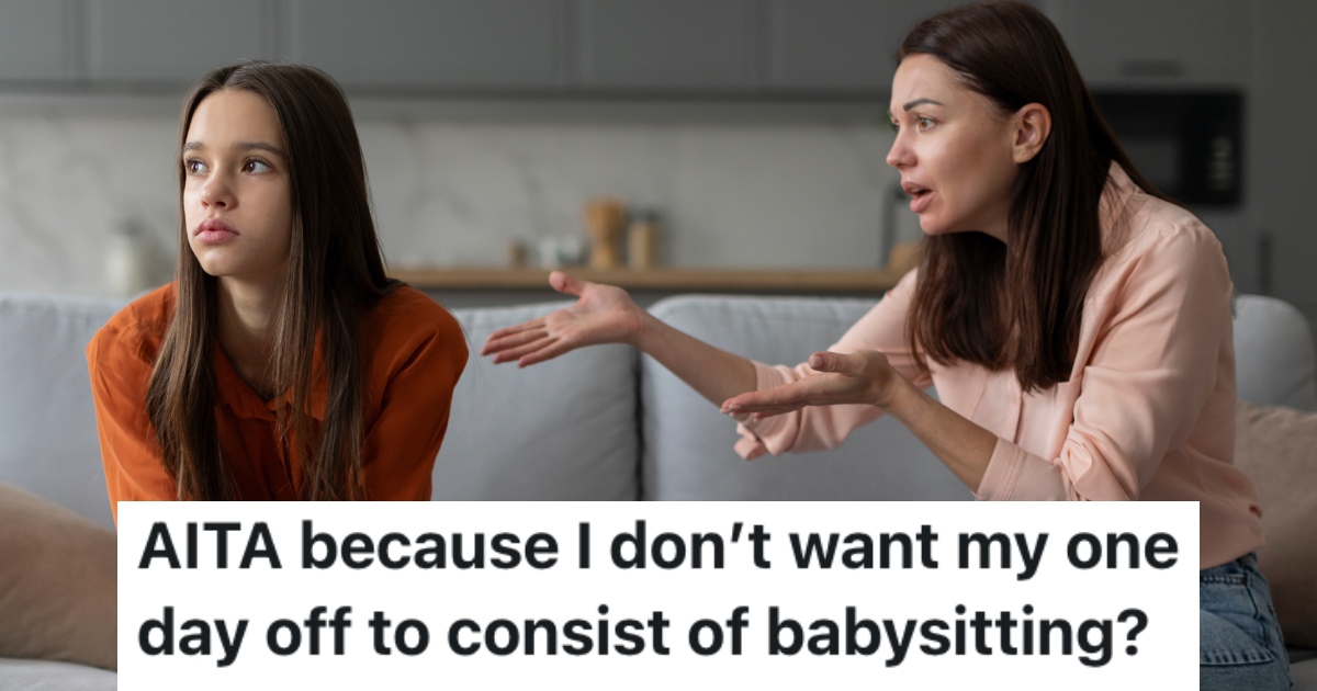 Teenagers Mom Wants Her To Babysit Her Little Brother, But She Doesnt Want To Spend Her One Day Off Taking Care Of Him mom arguing with her daughter