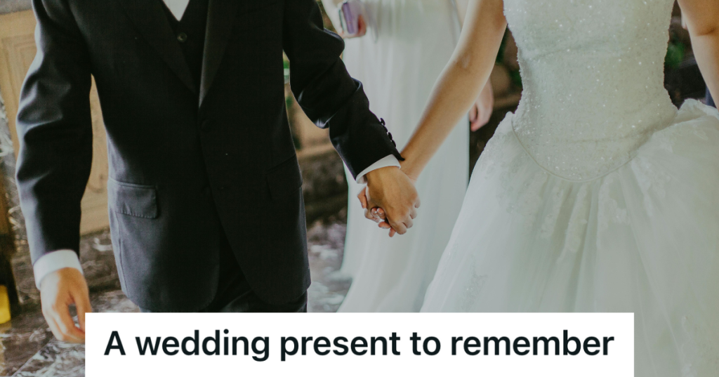 bride and groom holding hands