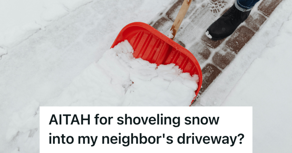 bright red shovel snow