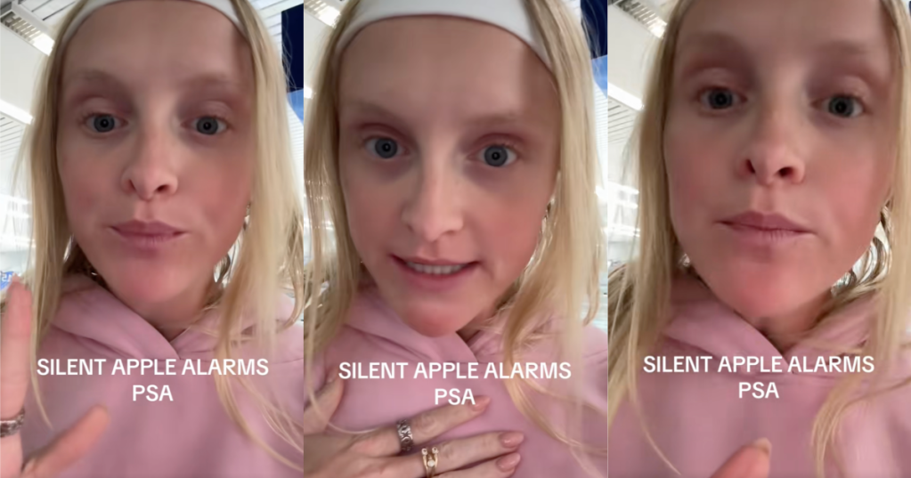 woman talking about alarm clocks