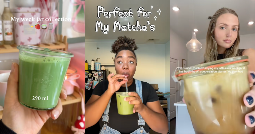 people drinking out of jars