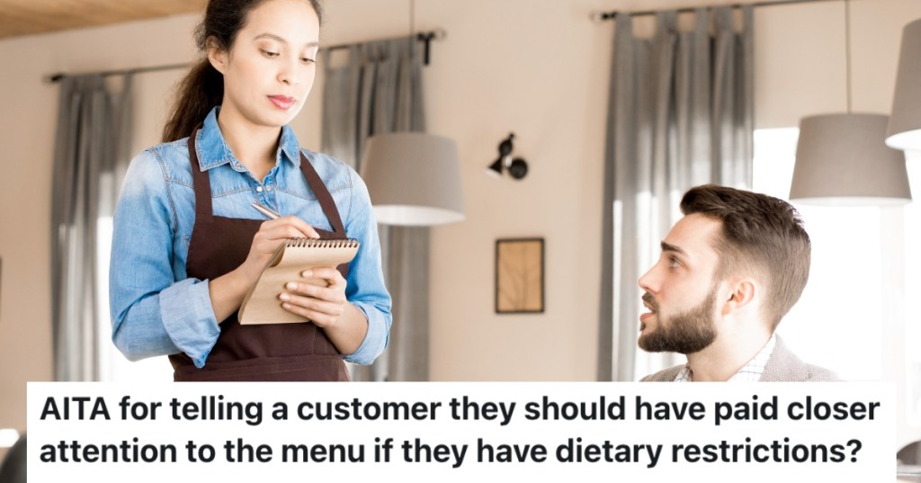 waitress and a customer