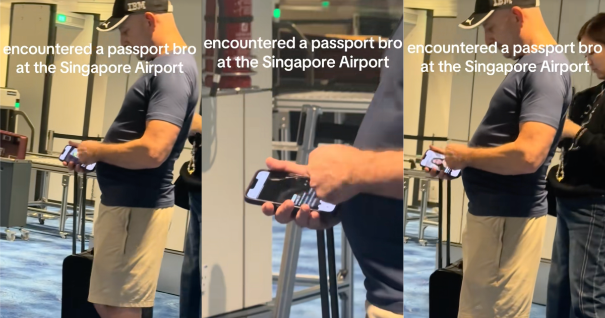 man swiping on his phone