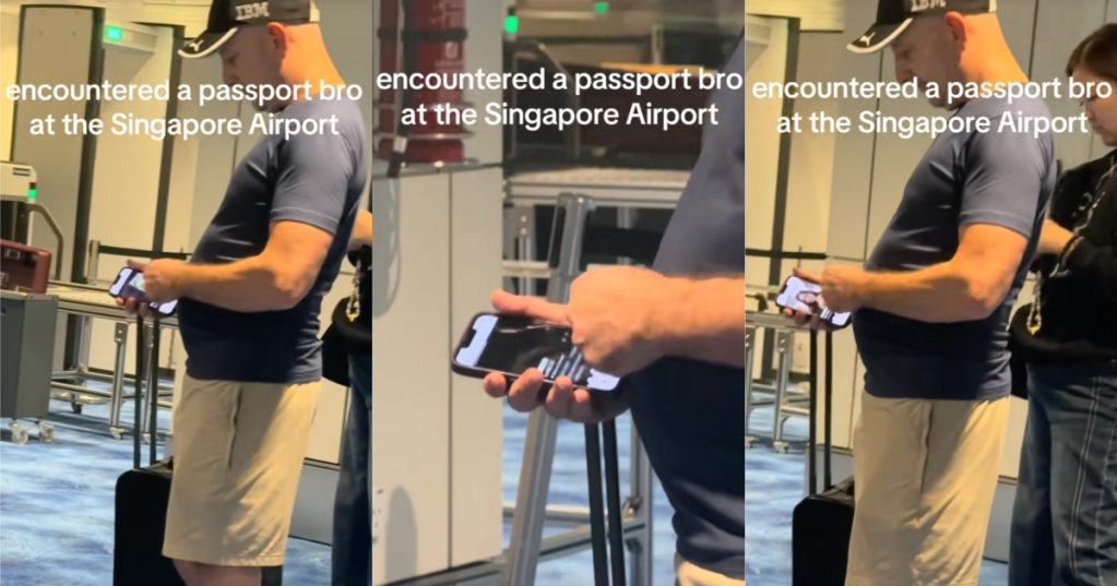 man swiping on his phone