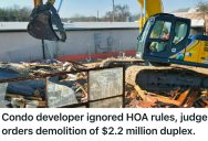 Developer Ignored HOA Rules To Maximize Profits, So A Judge Ordered Their $2.2 Million Waterfront Duplex To Be Completely Demolished