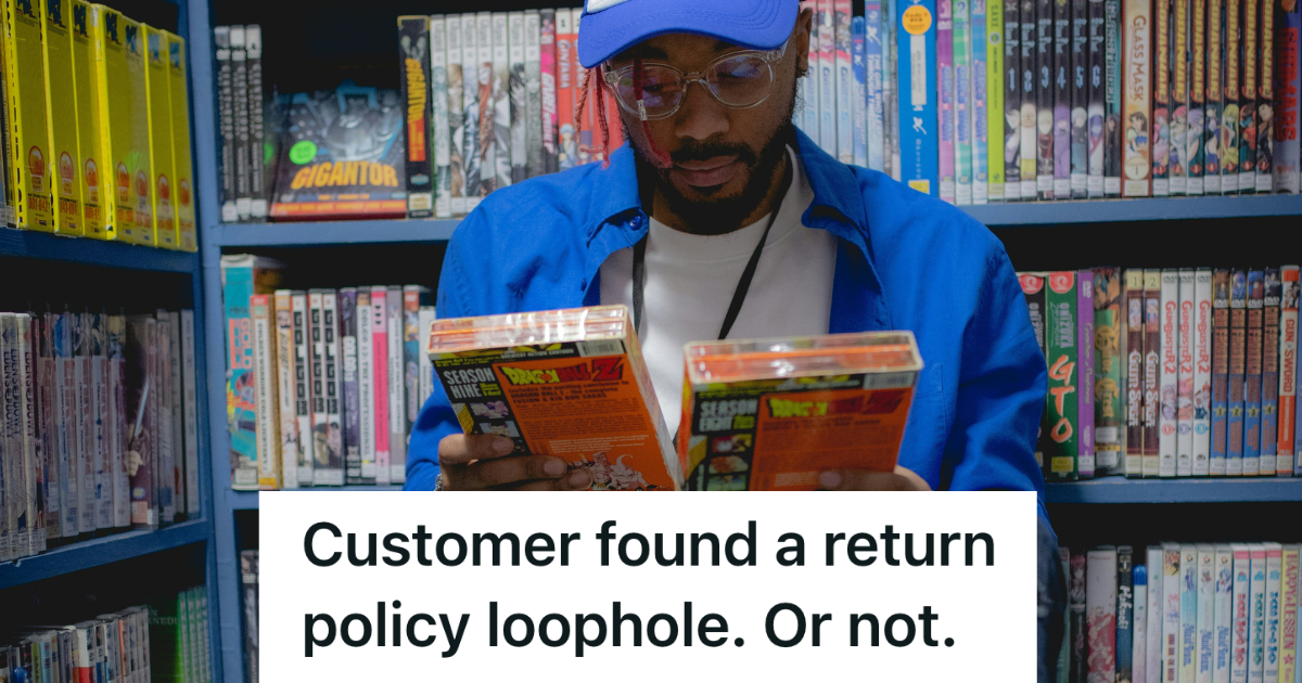 Retail Supervisor Found A Customer Trying To Exploit Best Buy’s Return Policy, So He Closed The Loophole And Foiled Their Plan customer holding up two dvd