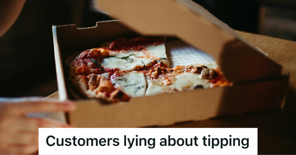 customer opening a pizza box