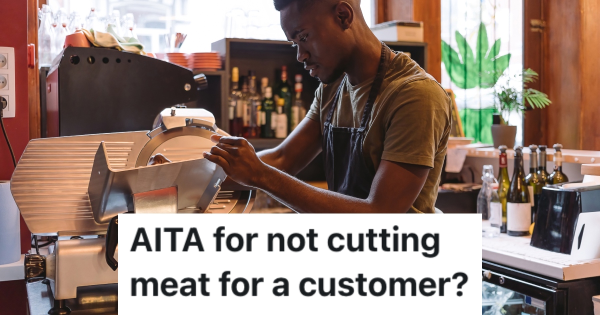 man slicing meat in a deli
