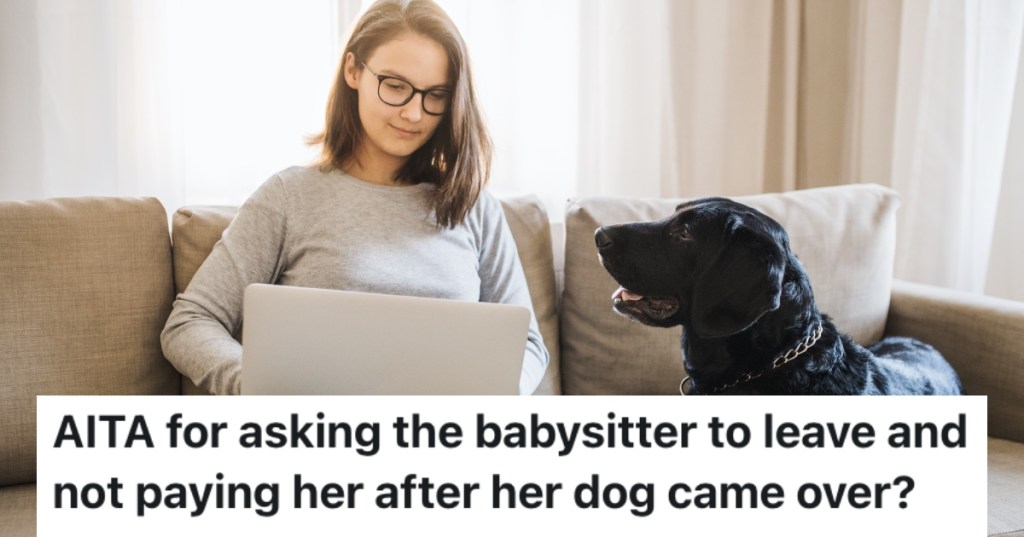woman sitting on couch with dog