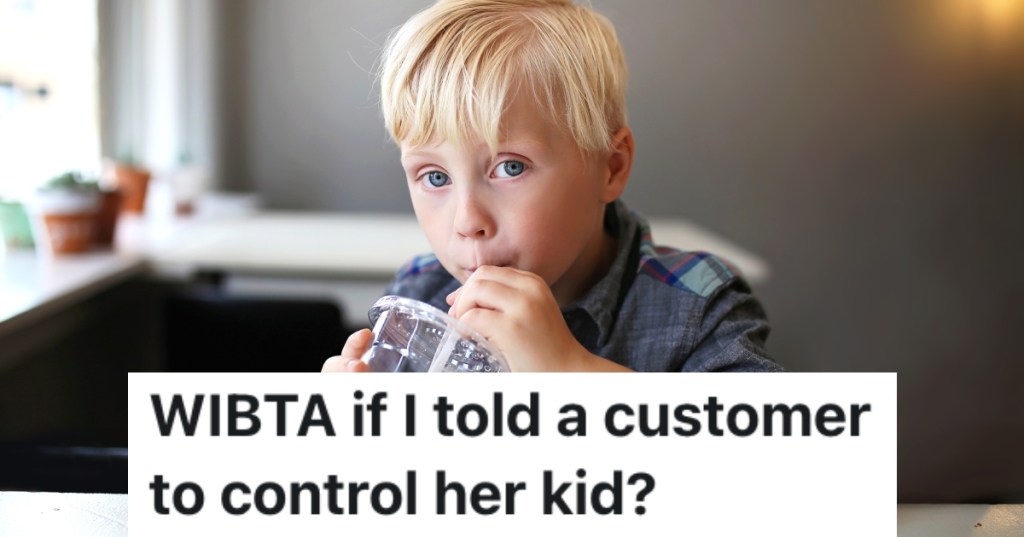 little boy having a drink