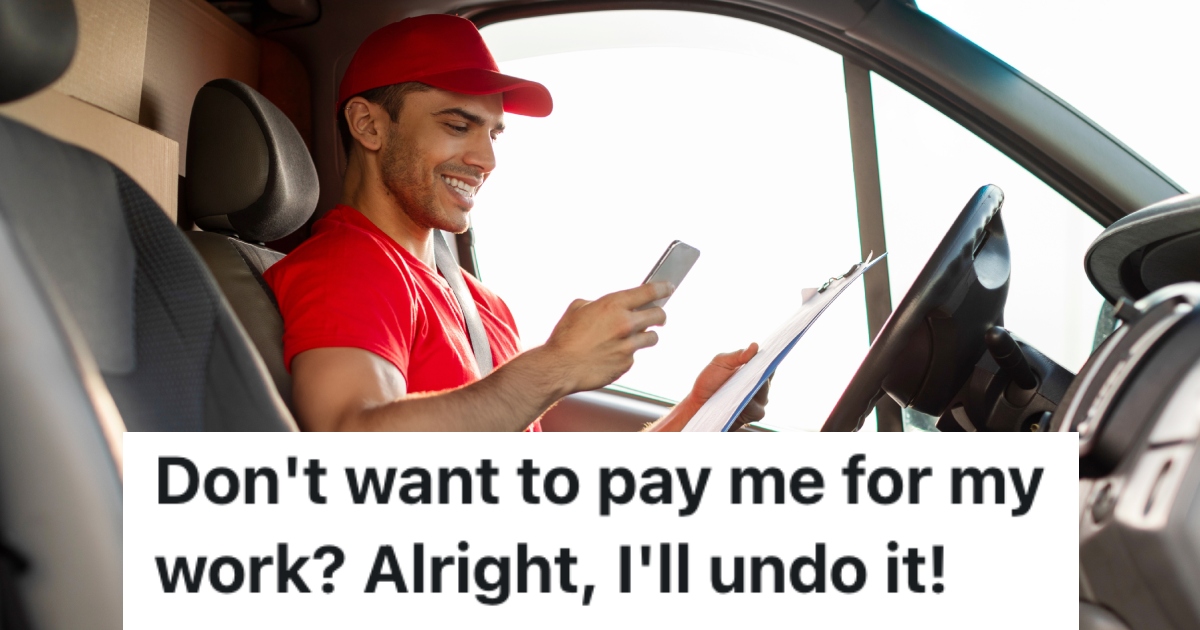 delivery driver in a car