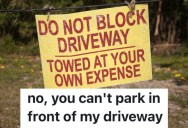 A Homeowner Caught A Woman Parking In Front Of Their Driveway To Pick Up Her Granddaughter, But When He Told Her To Stop, She Did It Again Anyway