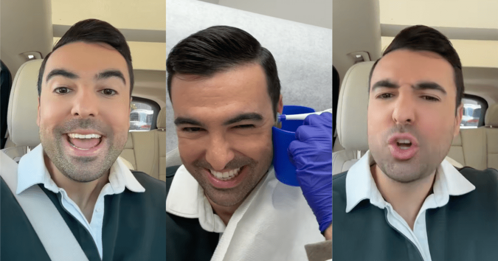 man getting his ears cleaned