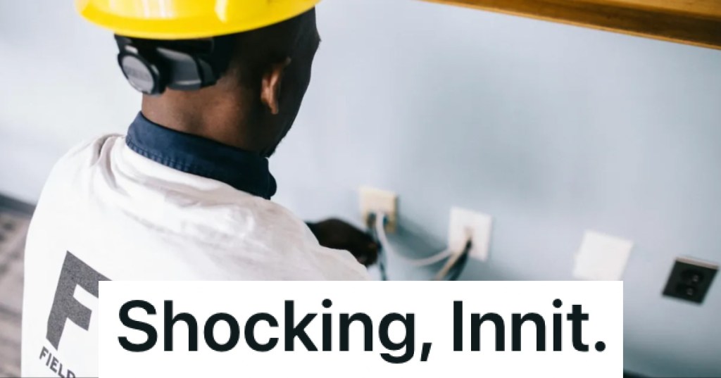 electrician working on outlet