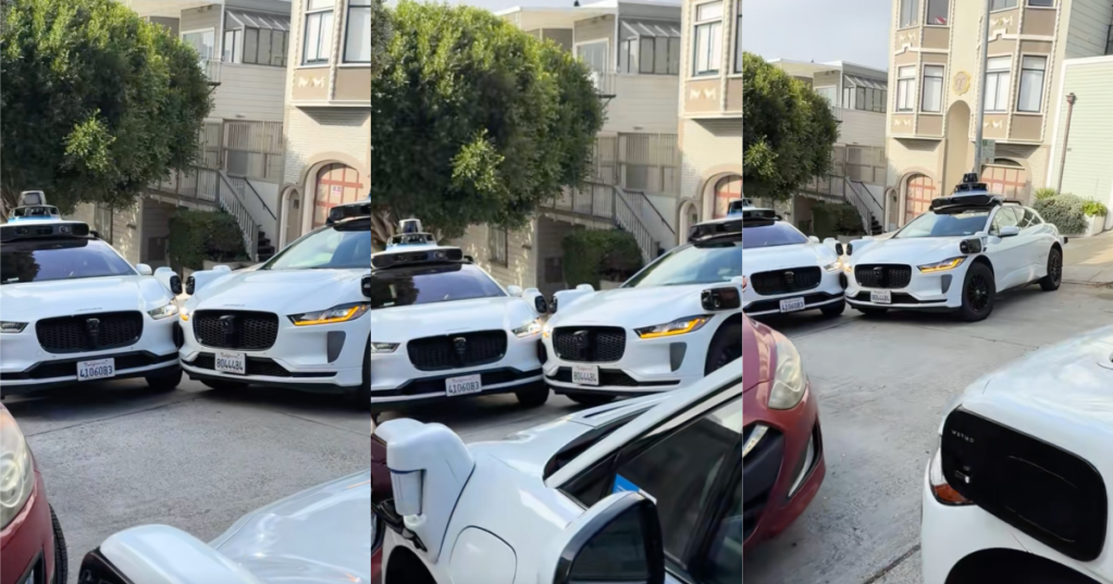 waymo cars on street