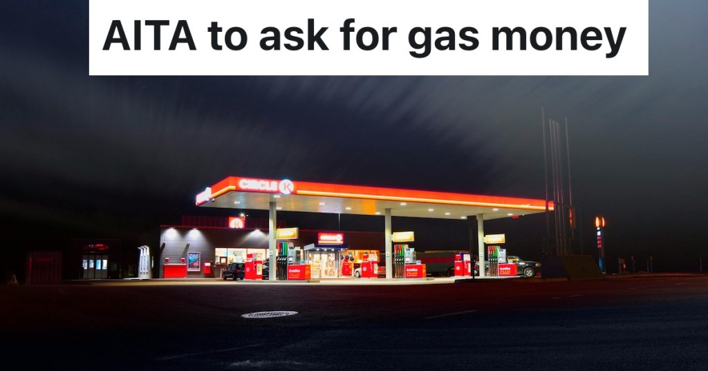 gas station lit up at night