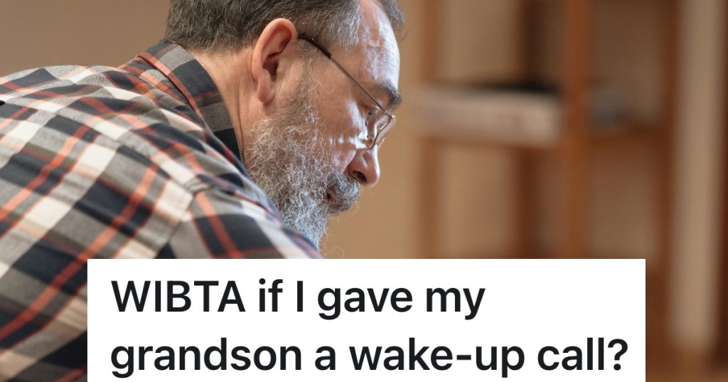 elderly man with beard looking downwards