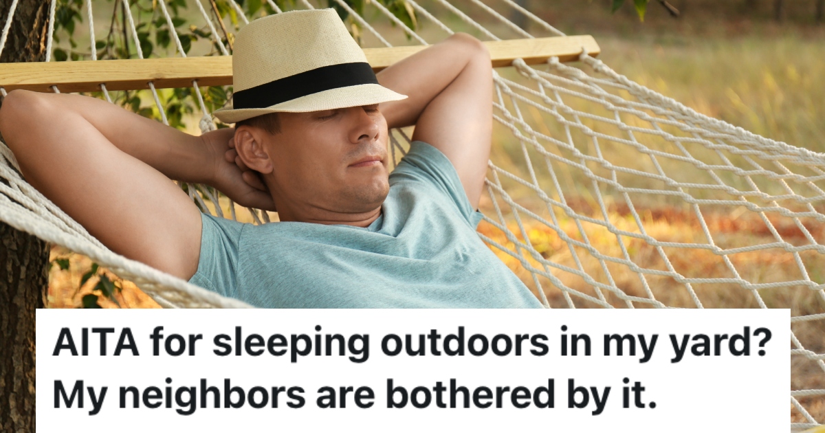 man sleeping in a hammock