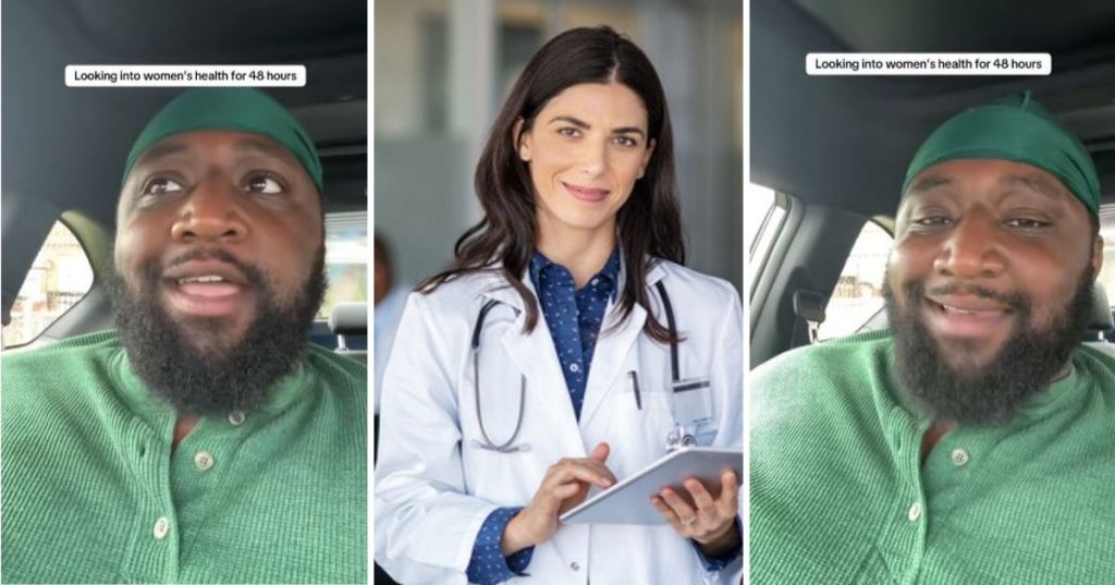 Man talking about health, woman doctor