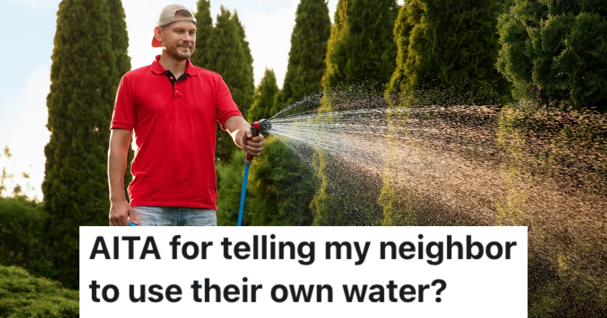 man watering his lawn