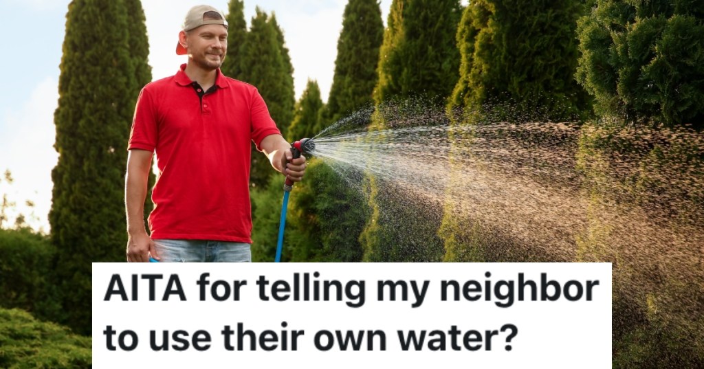 man watering his lawn