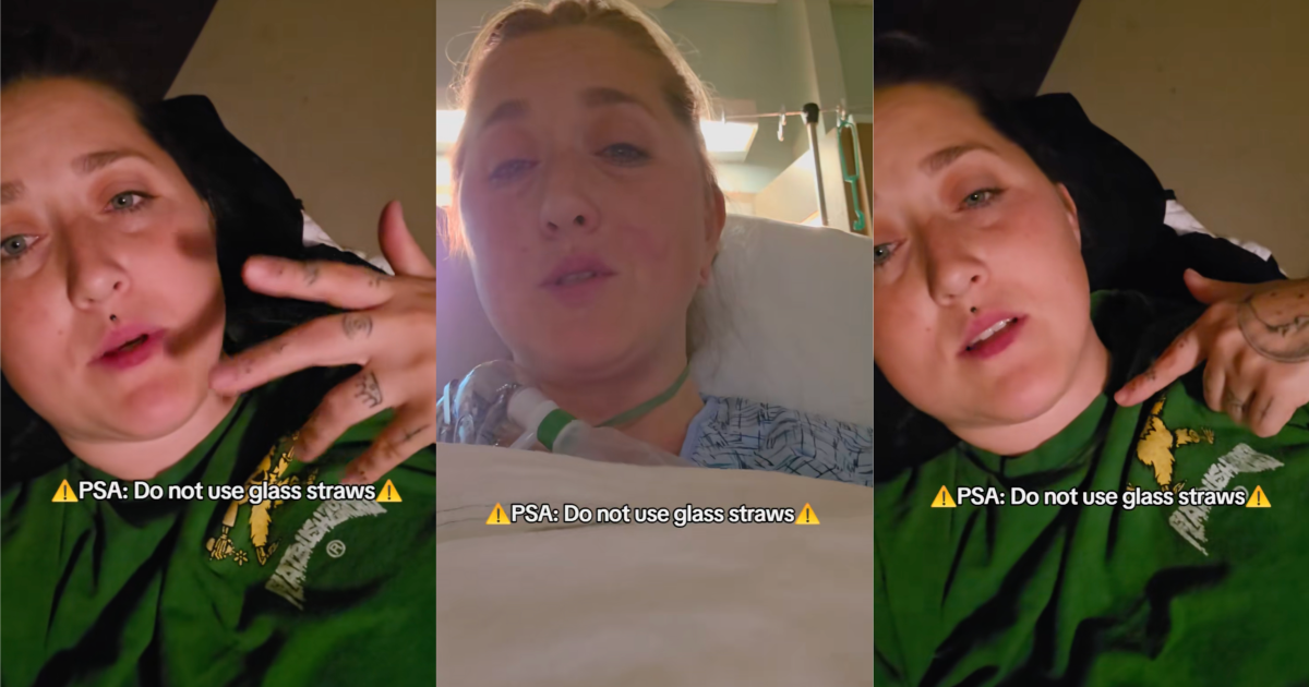 woman talking about straws