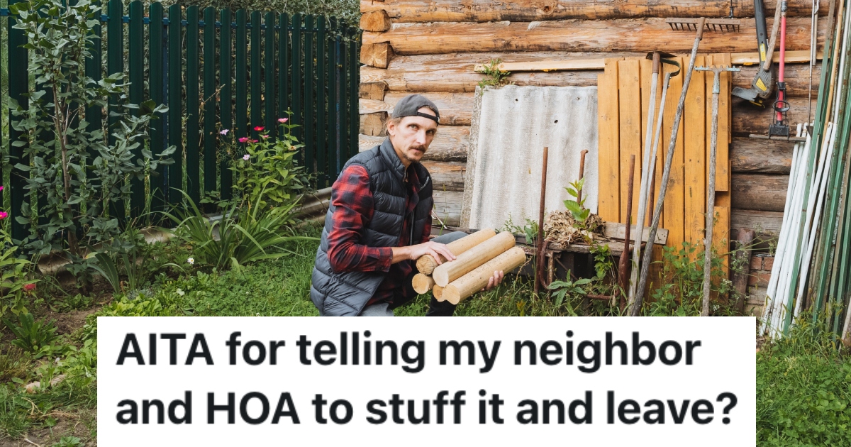 Homeowner Used A Wood Stove For Heat In His Lakeside Property, But His Neighbor Contacted The HOA To Get Him To Stop man in front of a cabin