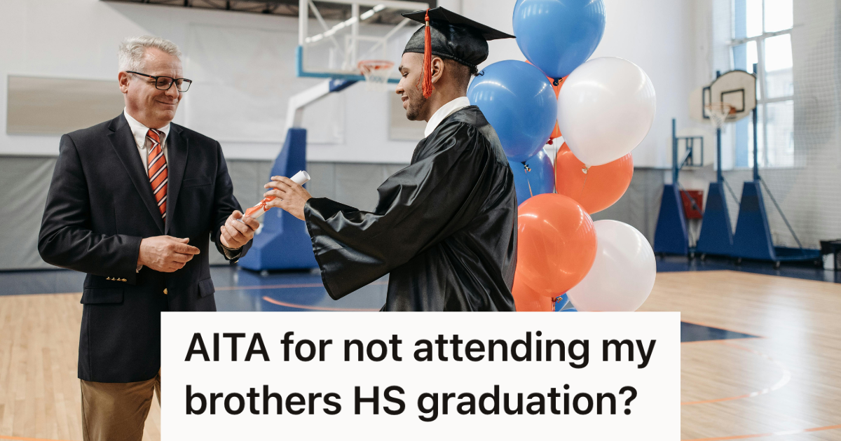 man at his high school graduation