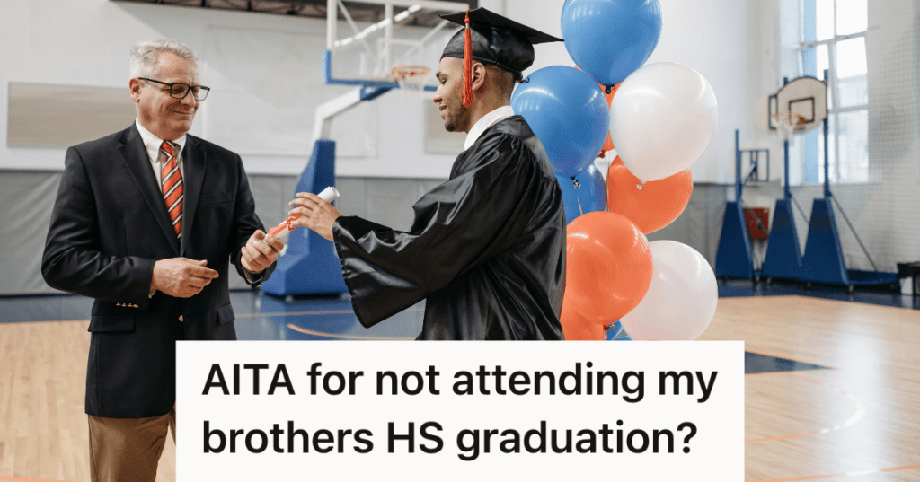 man at his high school graduation