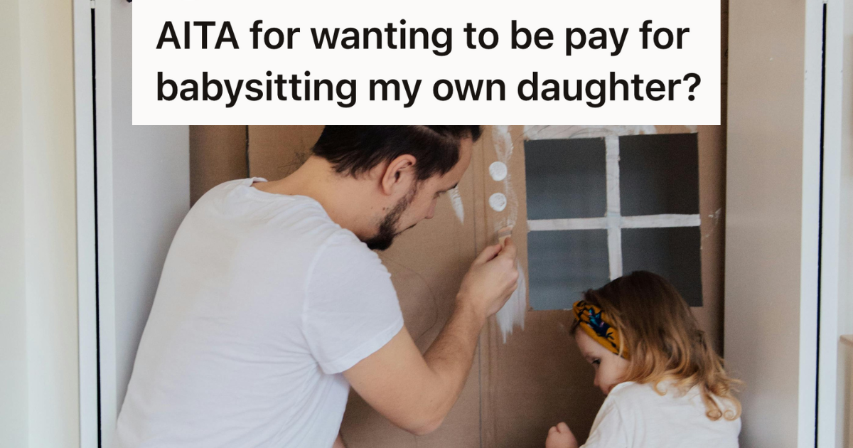 man painting with his daughter