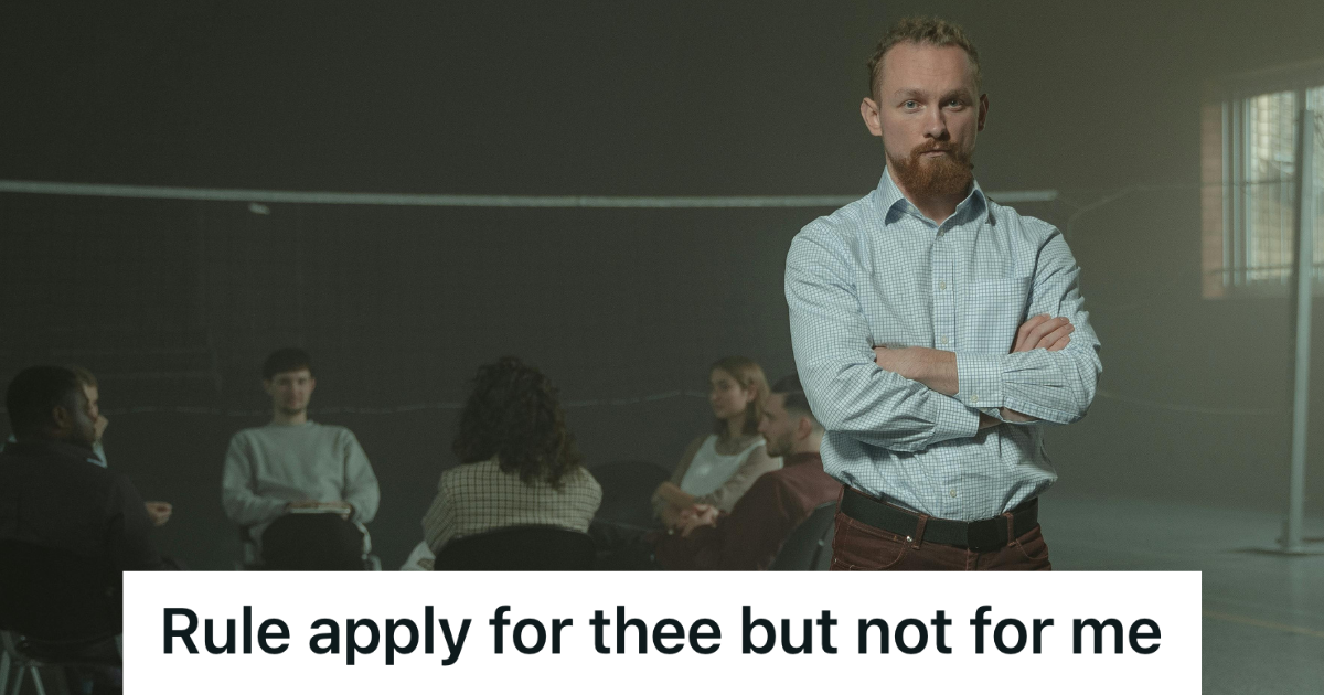 man standing up at HOA meeting