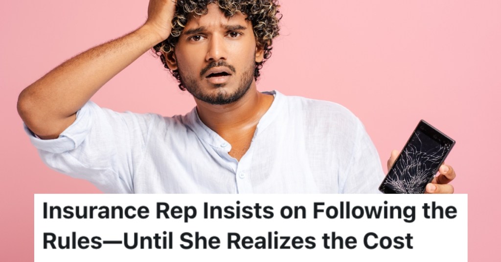 man with a broken phone