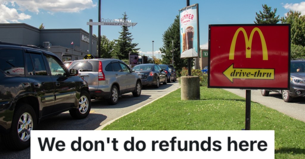 cars in a drive-thru