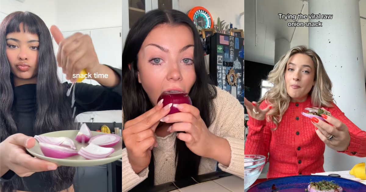 tiktokkers eating onion dishes