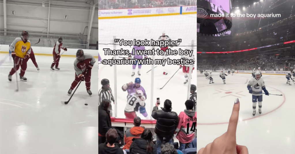 people watching ice hockey