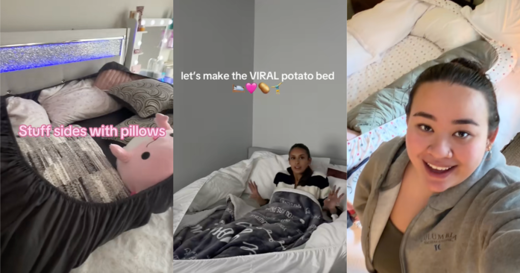 people making potato beds