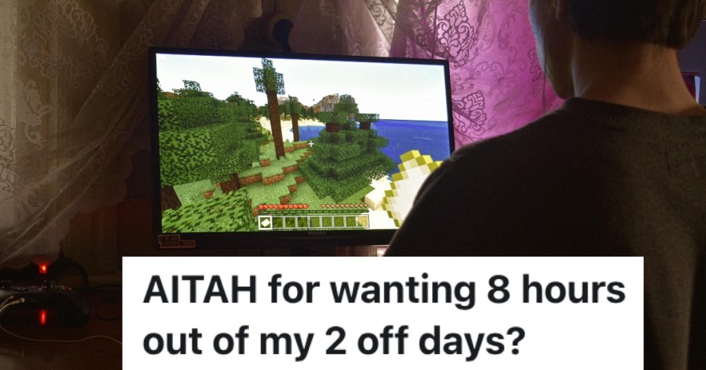 man playing video games