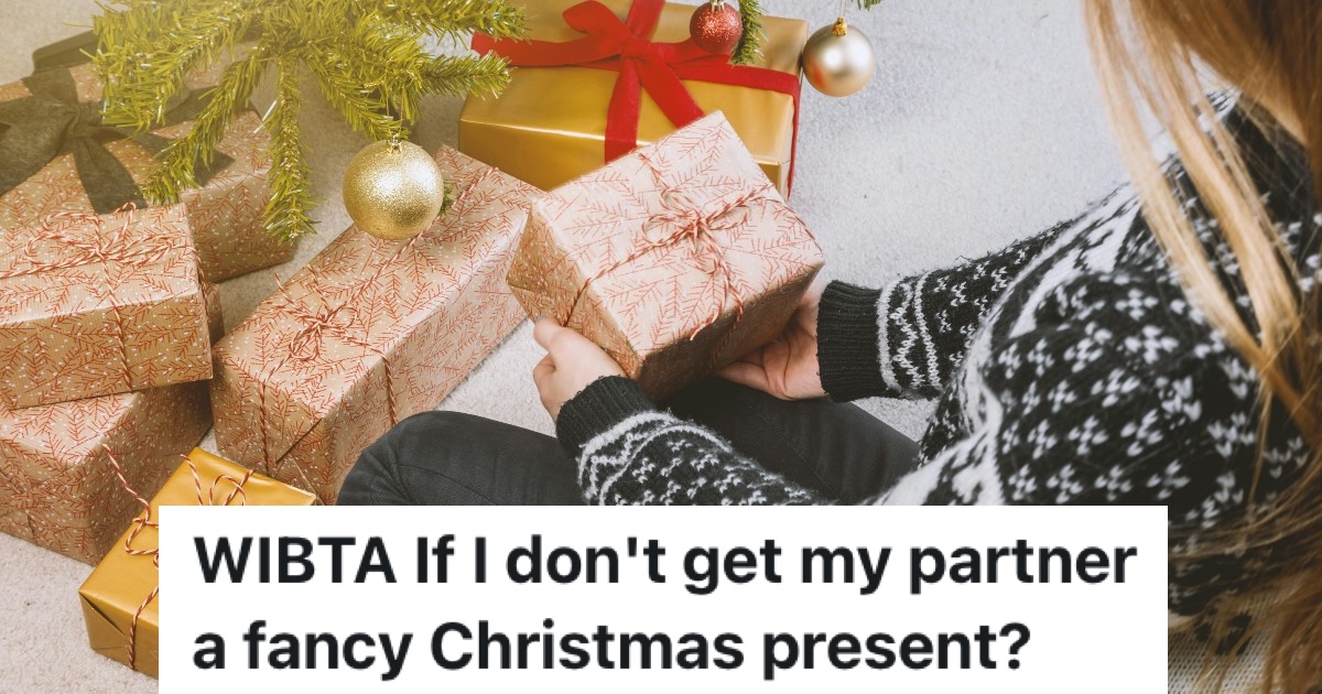 woman opening a holiday gift