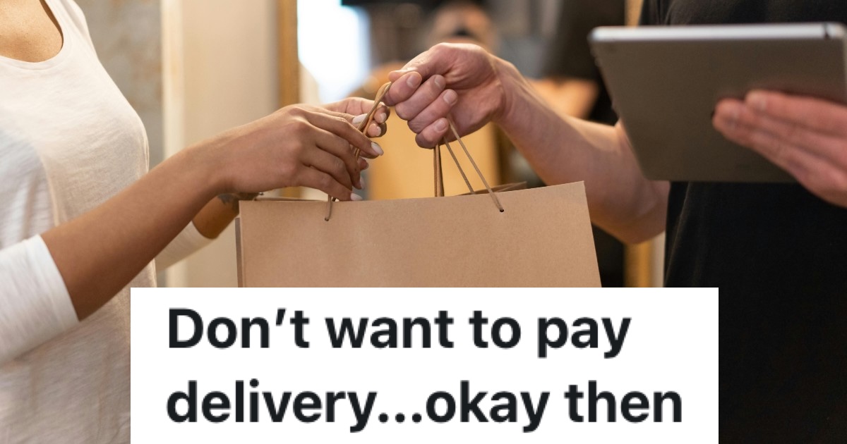 person accepting food delivery